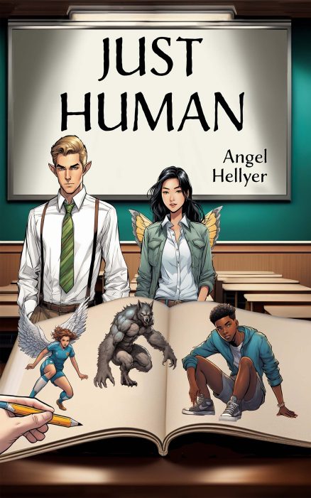 Cover of Just Human showing a number of fantastical creatures.